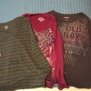 SOLD 3/$12❤️ (3 bundle) Long Sleeve T Shirts Mossimo, Mudd and Old Navy